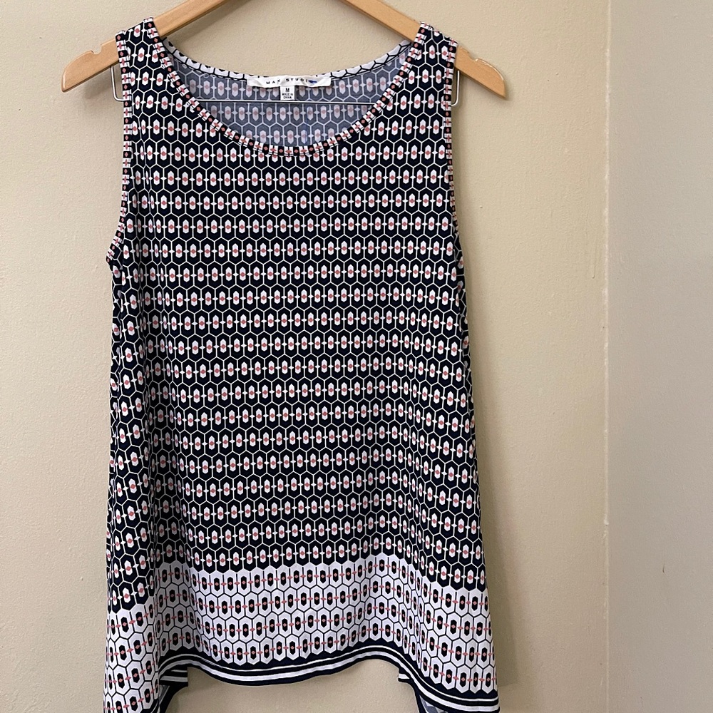 Pattern Comfortable Sleeveless Blouse